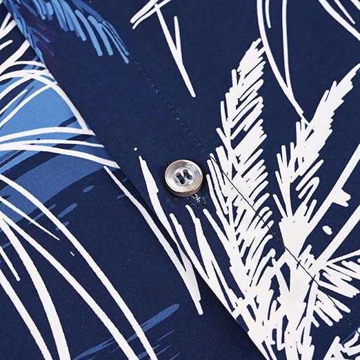 Hawaiian Shirt for Men, Tropical Shirts Casual Summer Button Down Short Sleeve Floral Shirt Vacation Outfits Cruise Shirt