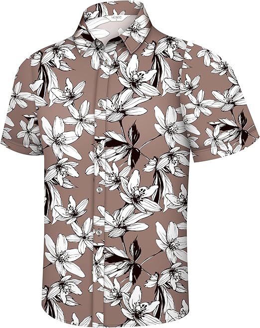Hawaiian Shirt for Men, Mens Tropical Shirts Short Sleeve, Summer Button Down Vacation Outfits