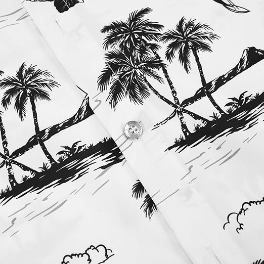 Hawaiian Shirt for Men, Tropical Shirts Casual Summer Button Down Short Sleeve Floral Shirt Vacation Outfits Cruise Shirt